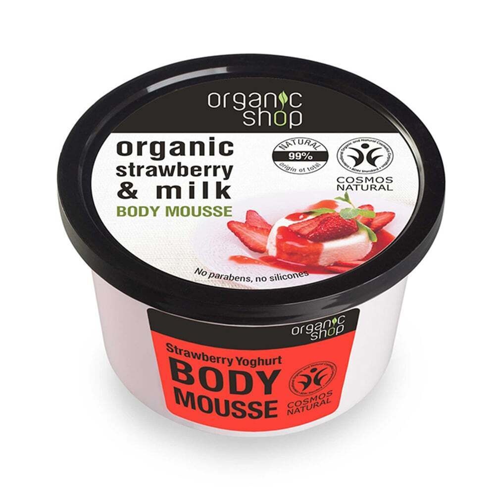 NATURA SIBERICA - ORGANIC SHOP Body Mousse Βιολογική Φράουλα & Γάλα - 250ml