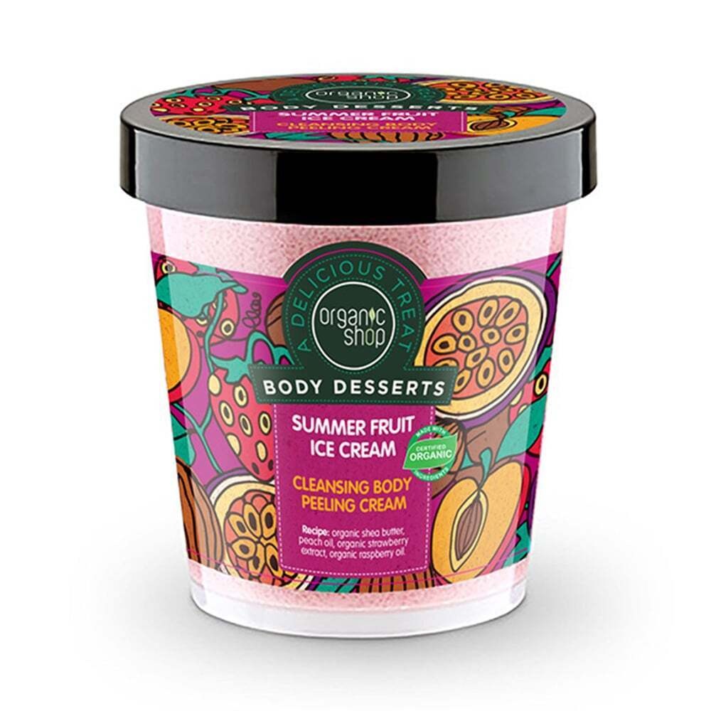 NATURA SIBERICA - ORGANIC SHOP Body Desserts Summer Fruit Ice Cream Καθαριστικό Peeling Σώματος - 450ml