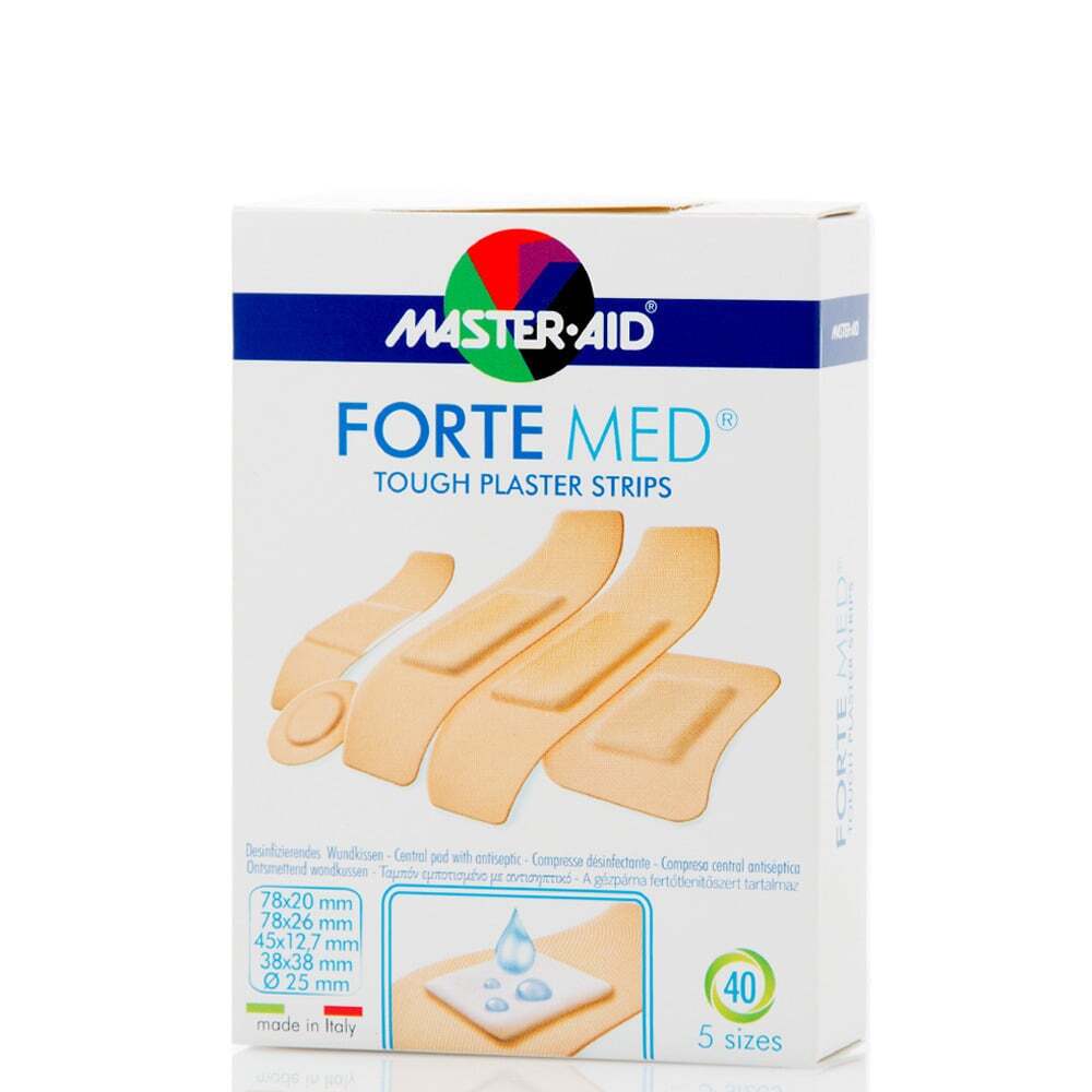 MASTER AID - FORTE MED Αυτοκόλλητος Μικροεπίδεσμος στο χρώμα του δέρματος (διάφορα μεγέθη) - 40τεμ.