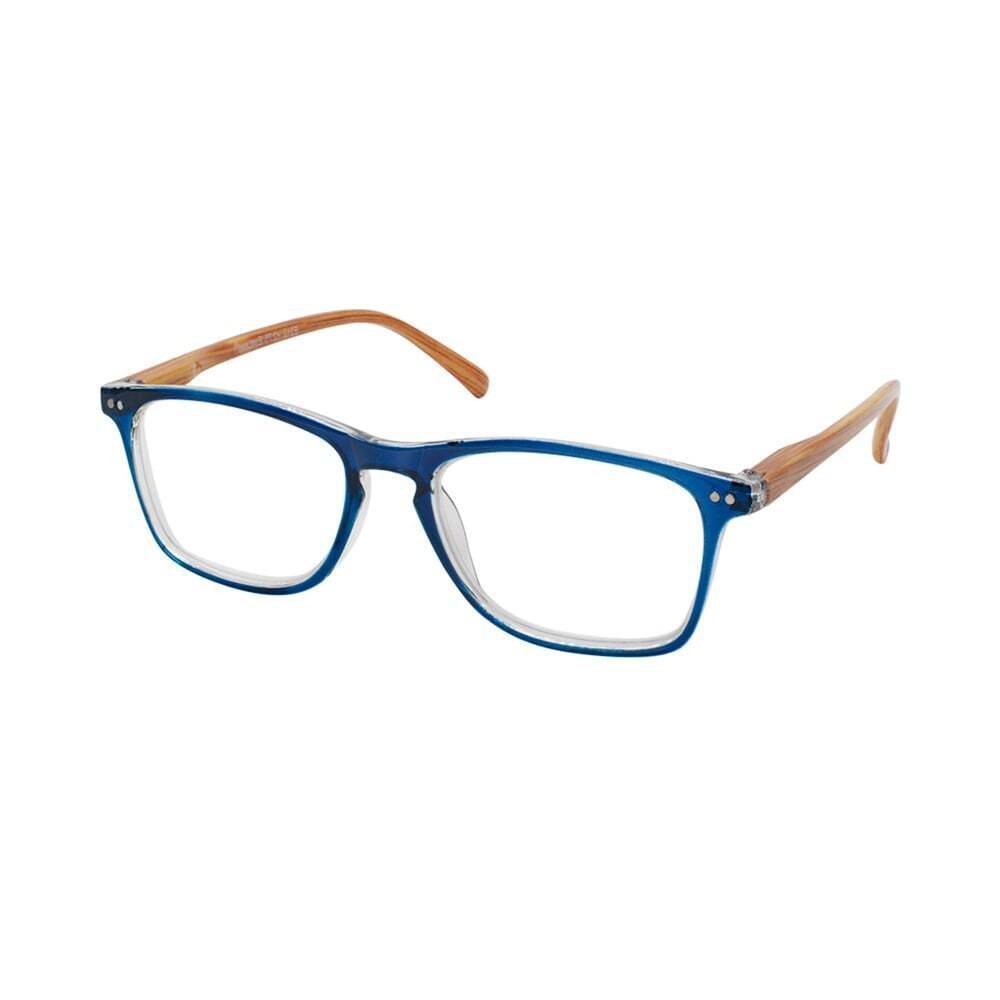 EYELEAD - Γυαλιά Διαβάσματος Ε212 μπλε με ξύλινο βραχίονα κοκκάλινο +3.50