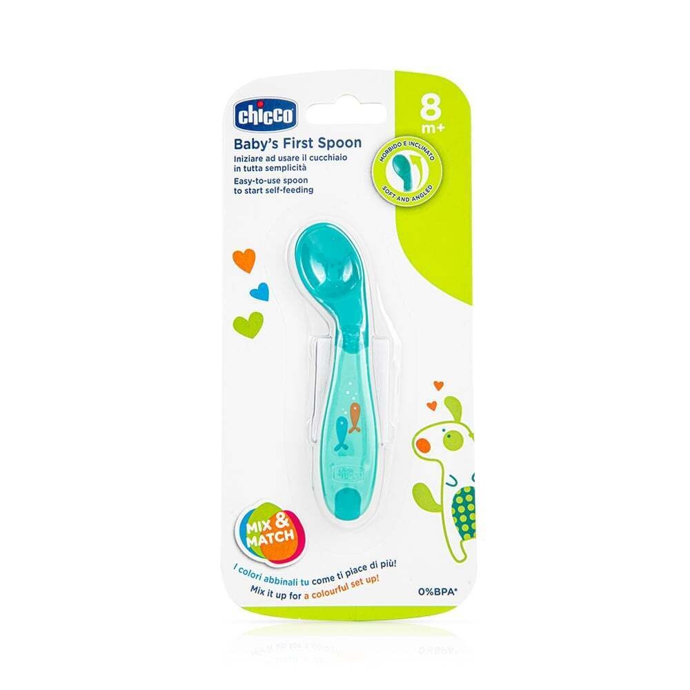 CHICCO - Baby's First Spoon 8m+ (αγόρι) - 1τεμ.
