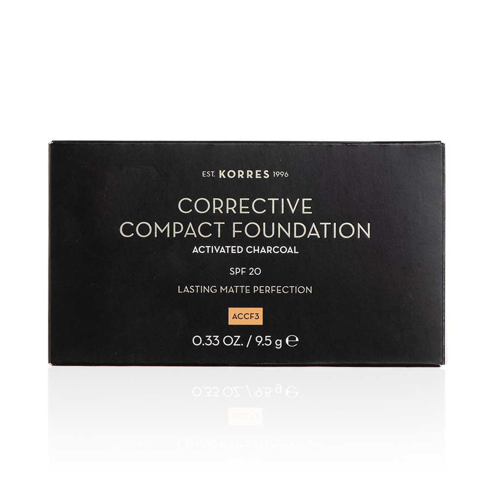 KORRES - ACTIVATED CHARCOAL Corrective Compact Foundation SPF20 ACCF3 - 9.5gr