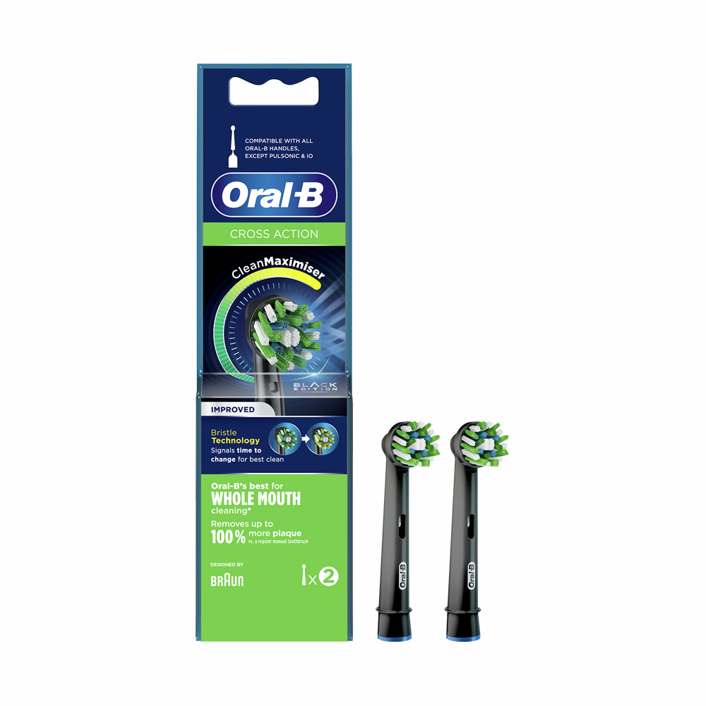 ORAL-B - CROSS ACTION Ανταλλακτικές Κεφαλές Black Edition - 2τεμ.