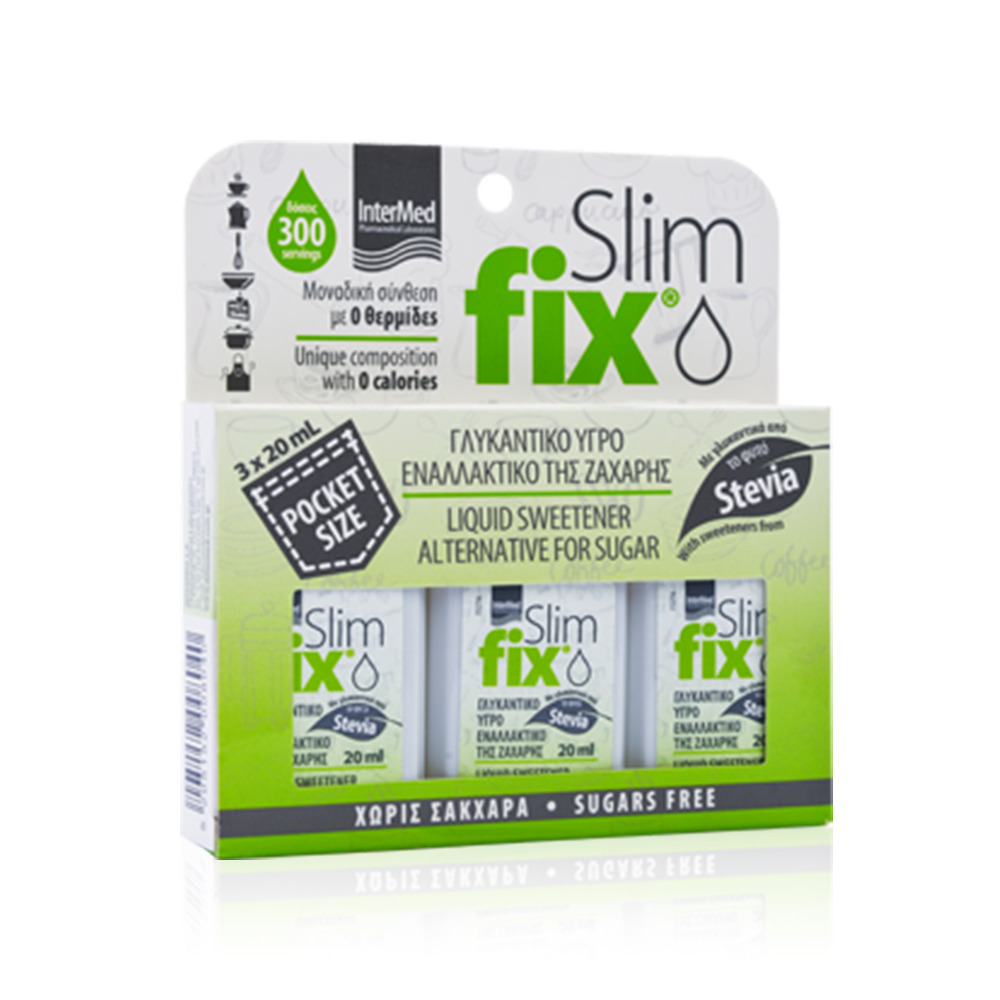 INTERMED - PROMO PACK 3 ΤΕΜΑΧΙΑ Slim Fix Γλυκαντικό Υγρό (pocket size) - 3x20ml