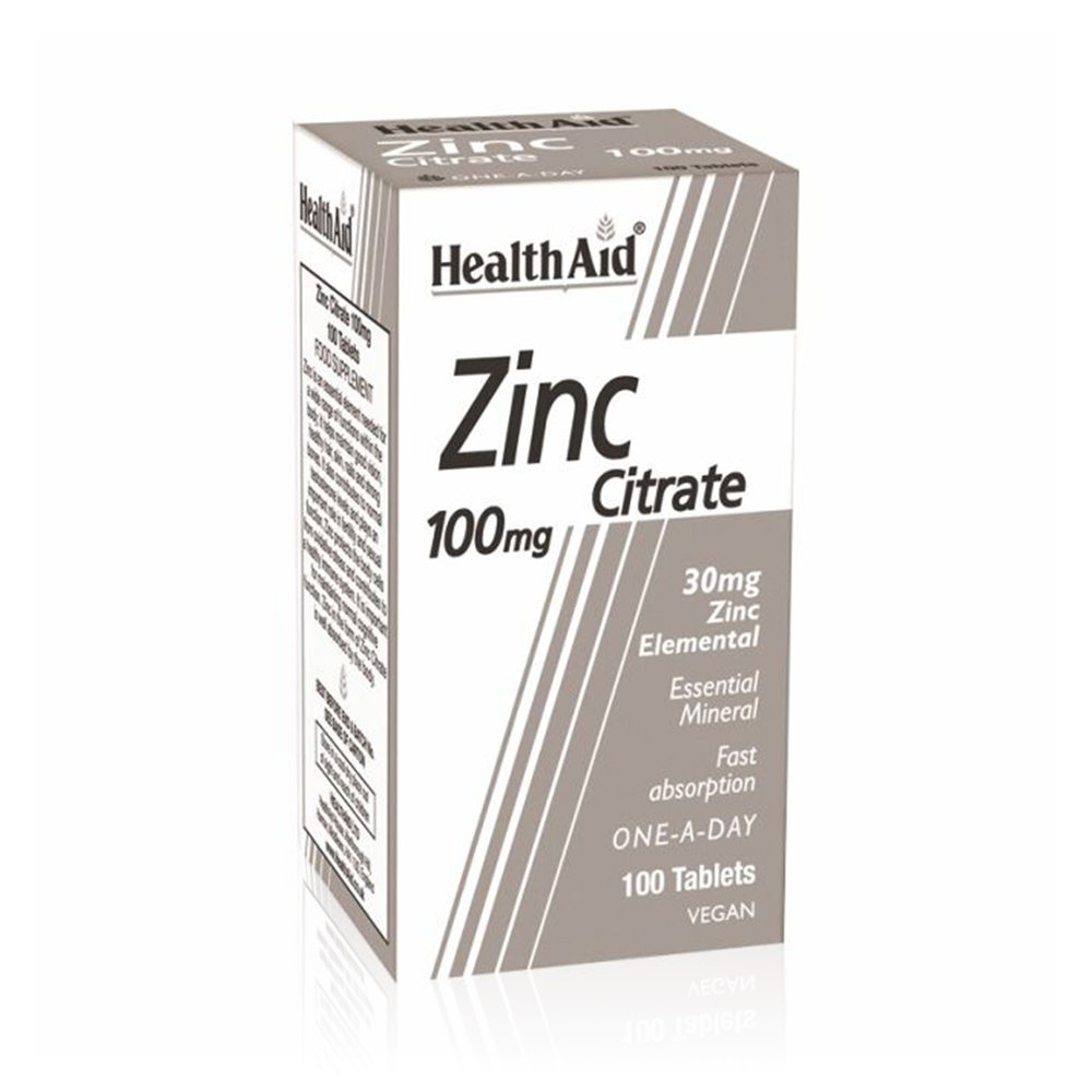 HEALTH AID - Zinc Citrate 100mg - 100tabs