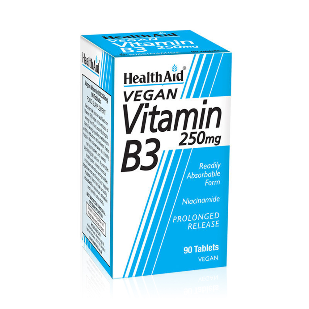 HEALTH AID - VEGAN Vitamin B3 (Niacin) 250mg - 90tabs