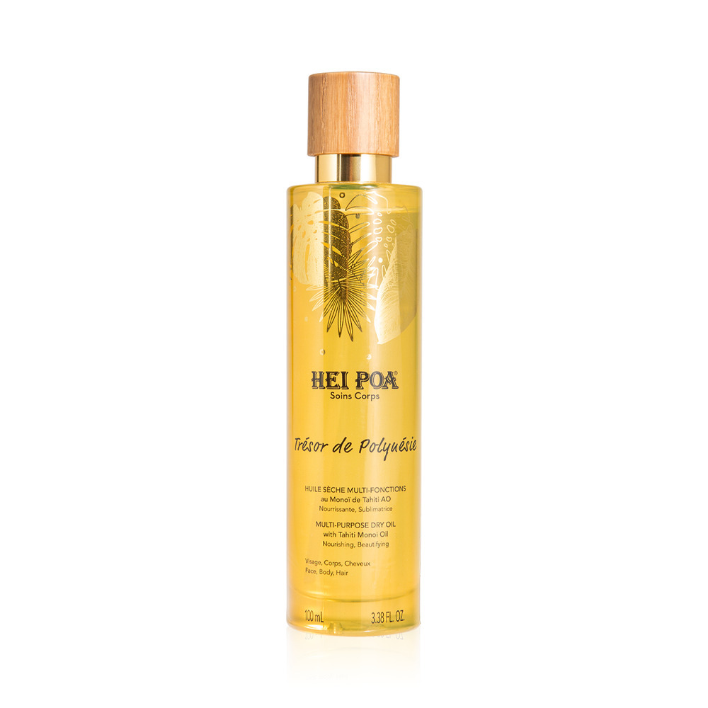 HEI POA - Tresor de Polyuesie Huile Seche Multi-Foncions au Monoi - 100ml