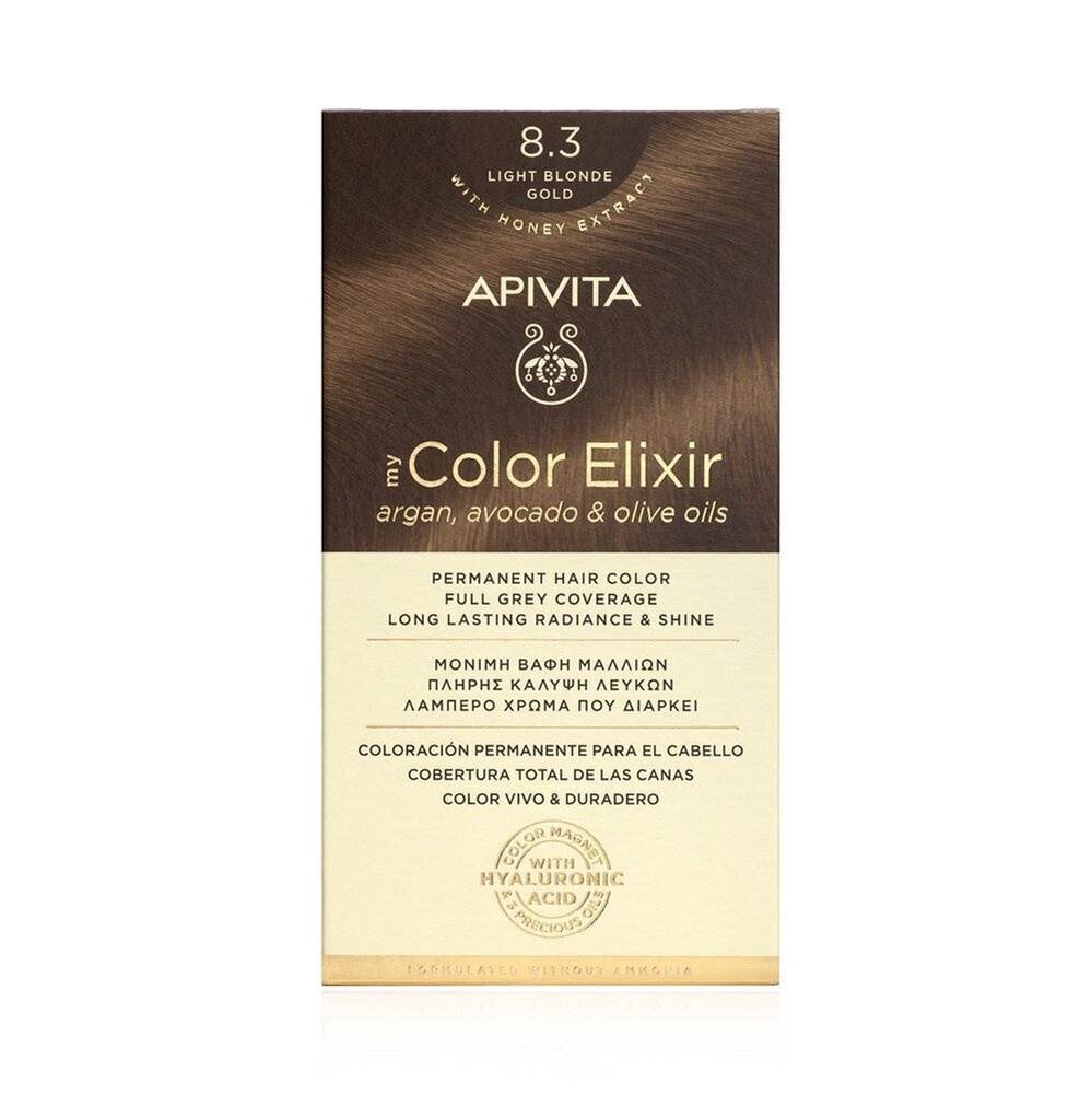 APIVITA - MY COLOR ELIXIR Μόνιμη Βαφή Μαλλιών N8.3 Ξανθό ανοιχτό χρυσό