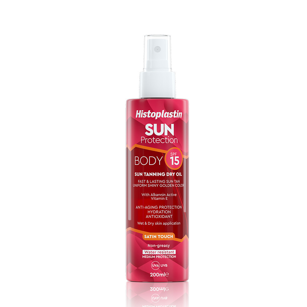 HISTOPLASTIN - SUN PROTECTION Tanning Dry Oil Body Satin Touch SPF15+ - 200ml