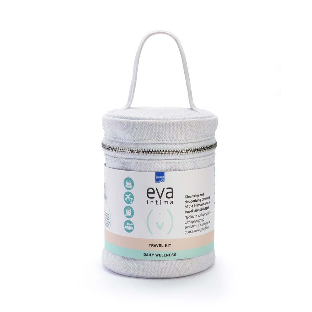 INTERMED - EVA INTIMA Daily Wellness Travel Kit Pocket Size Towelettes - 10τεμ., Foaming Wash - 50ml & Original pH3.5 - 60ml