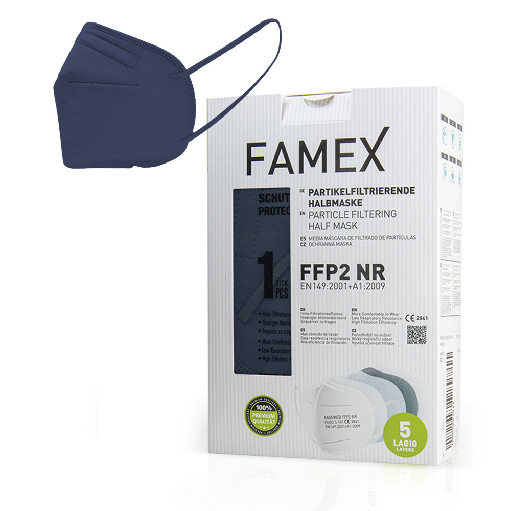 FAMEX MASK - Μάσκα Υψηλής Προστασίας FFP2 (Μπλέ) - 10τεμ.