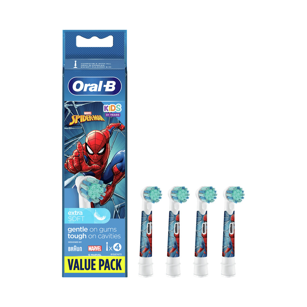 ORAL-B - VALUE PACK KIDS Ανταλλακτικές Κεφαλές Παιδικής Οδοντόβουρτσας Spiderman 3+ - 4τεμ.
