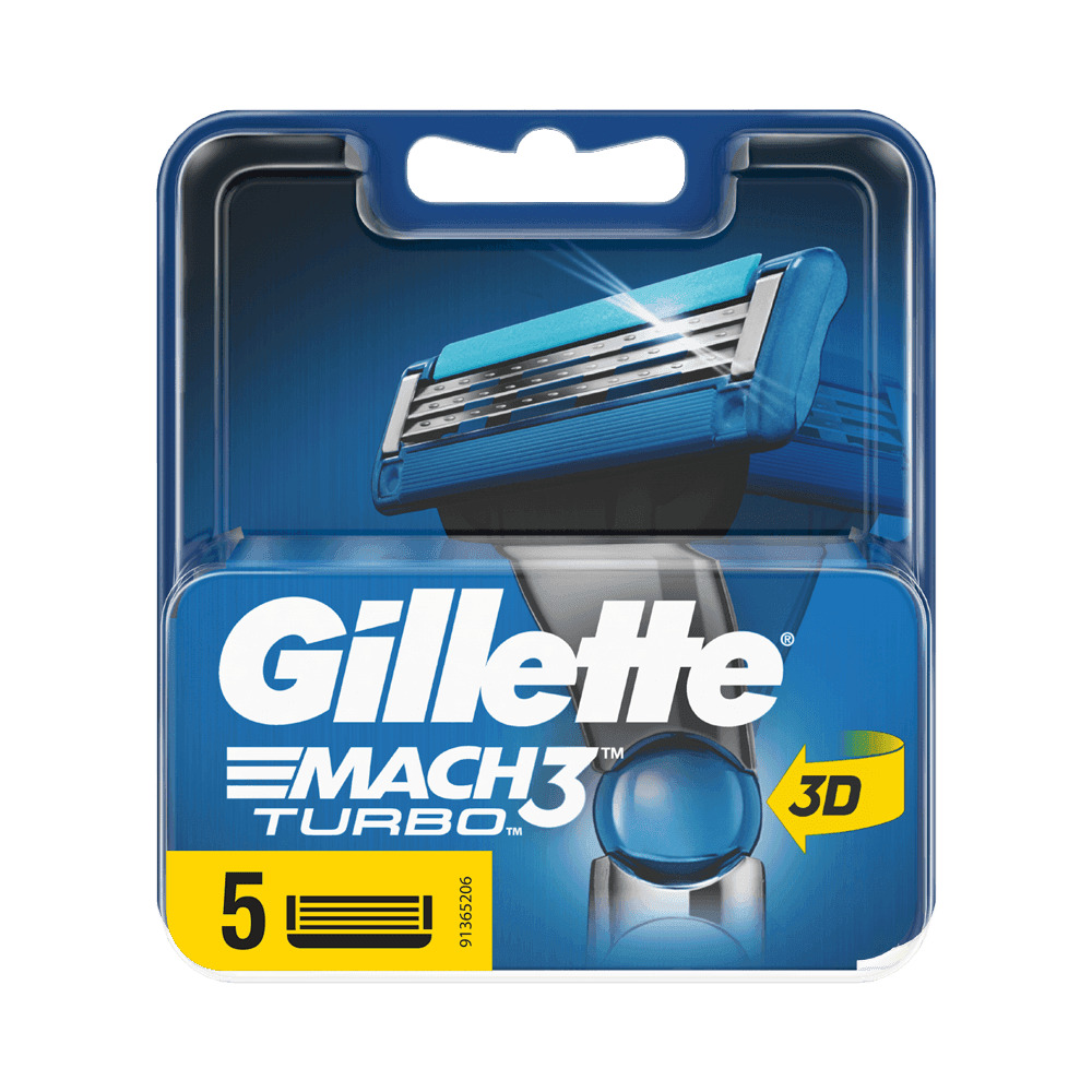 GILLETTE - MACH3 Turbo Ανταλλακτικές Κεφαλές Ξυρίσματος - 5τεμ.