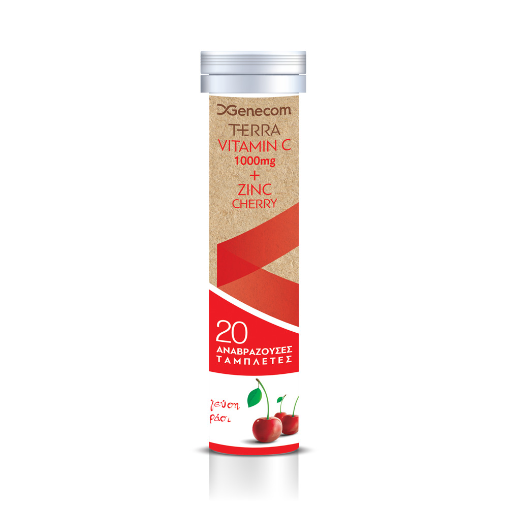 GENECOM - TERRA Vitamin C 1000mg & Zinc (γεύση κεράσι) - 20eff.tabs