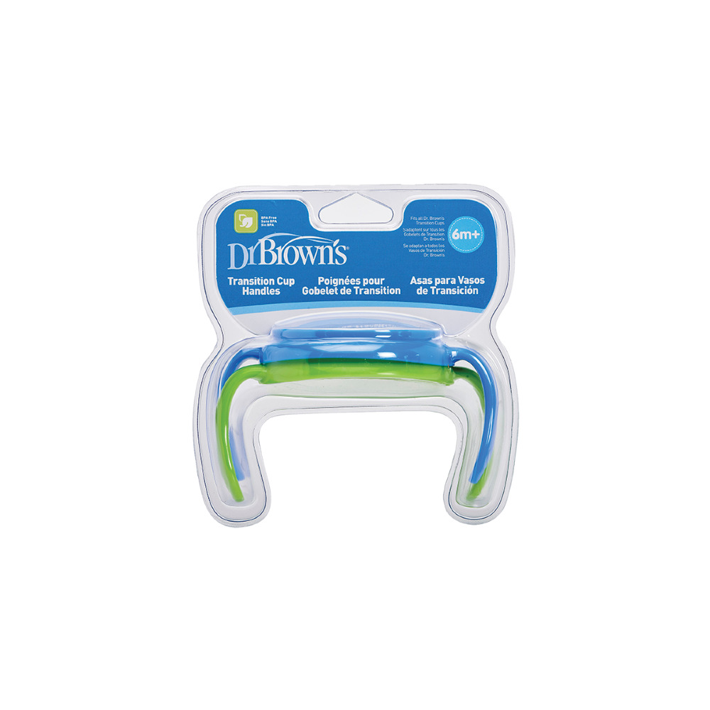 DR BROWN'S - Λαβές για κύπελλο με μαλακό στόμιο (αγόρι-6m+) - 2τεμ. TC071
