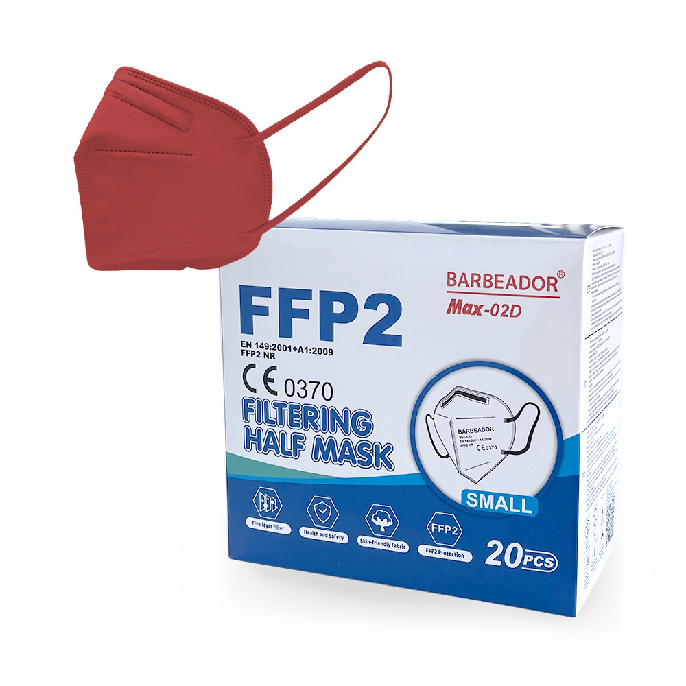 BARBEADOR - Παιδική Μάσκα Πολύ Υψηλής Προστασίας FFP2 (Small-Μπορντώ) - 20τμχ