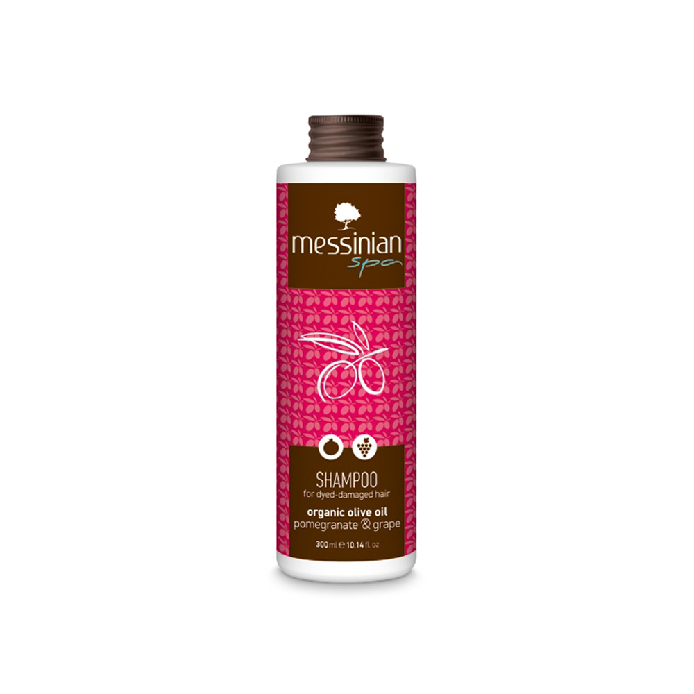 MESSINIAN SPA - ORGANIC OLIVE OIL Shampoo for Dyed-Damaged Hair Pomegranate & Grape - 300ml