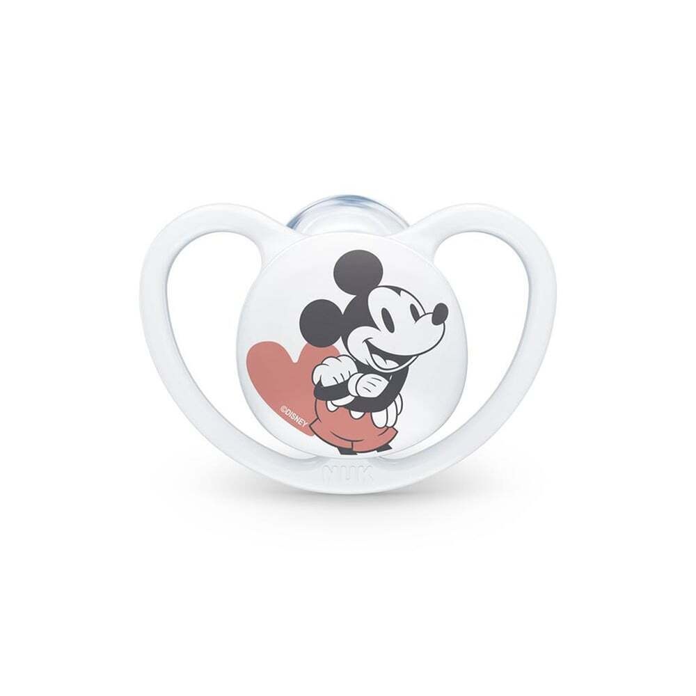 NUK - SPACE Disney Baby Mickey Mouse Πιπίλα Σιλικόνης 18-36m (λευκή) 10.739.747