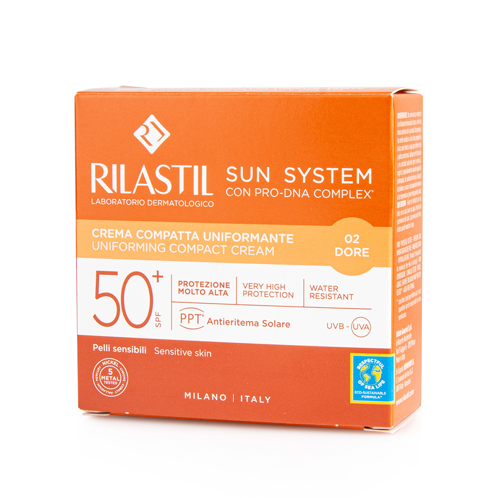 RILASTIL - SUN SYSTEM Uniforming Compact Cream 02 Dore SPF50+ - 10gr