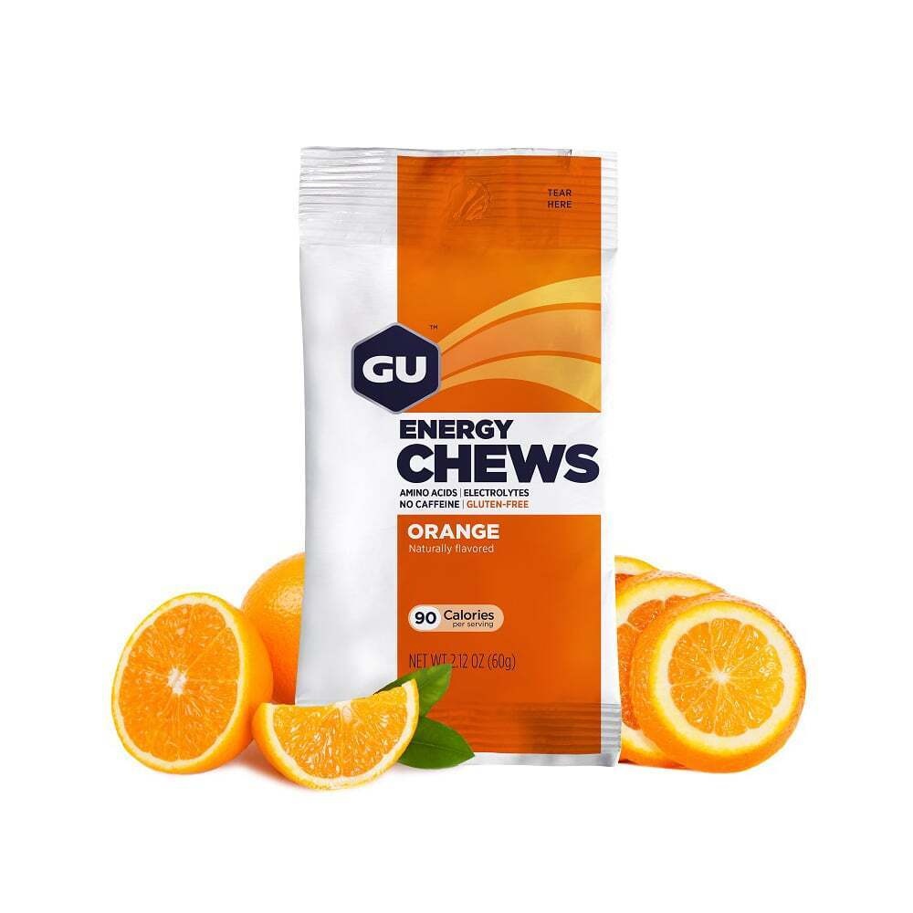 GU - Energy Chews Μασώμενα Ενεργειακά Καραμελάκια με γεύση Πορτοκάλι - 60gr