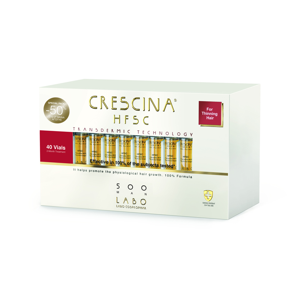 CRESCINA - TRANSDERMIC TECHNOLOGY HFSC 500 for thinning hair Man - 40vials