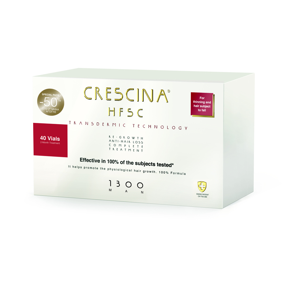 CRESCINA - TRANSDERMIC TECHNOLOGY HFSC 1300 for thinning & hair subject to fall Man - 20&20 vials