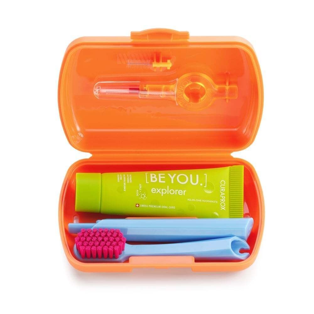 CURAPROX - TRAVEL SET BE YOU Gentle Everyday Whitening Toothpaste (Μήλο & Αλόη) - 10ml, Οδοντόβουρτσα CS 5460 & Μεσοδόντια Βουρτσάκια