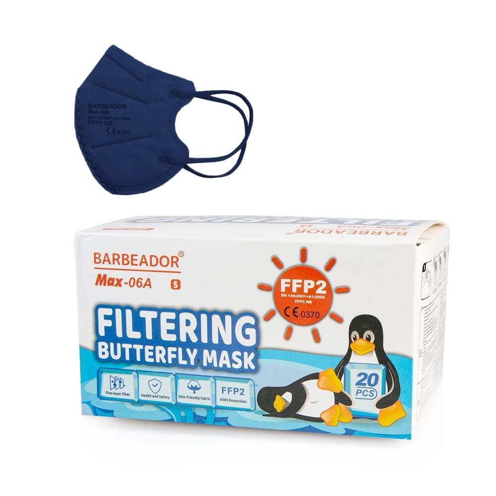 BARBEADOR - BUTTERFLY Παιδική Μάσκα Πολύ Υψηλής Προστασίας FFP2 (μπλε) - 20τεμ.