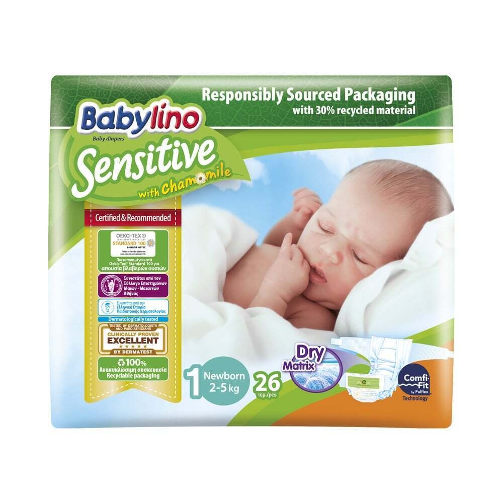BABYLINO - Sensitive Newborn Nο1 (2-5kg) - 26 πάνες