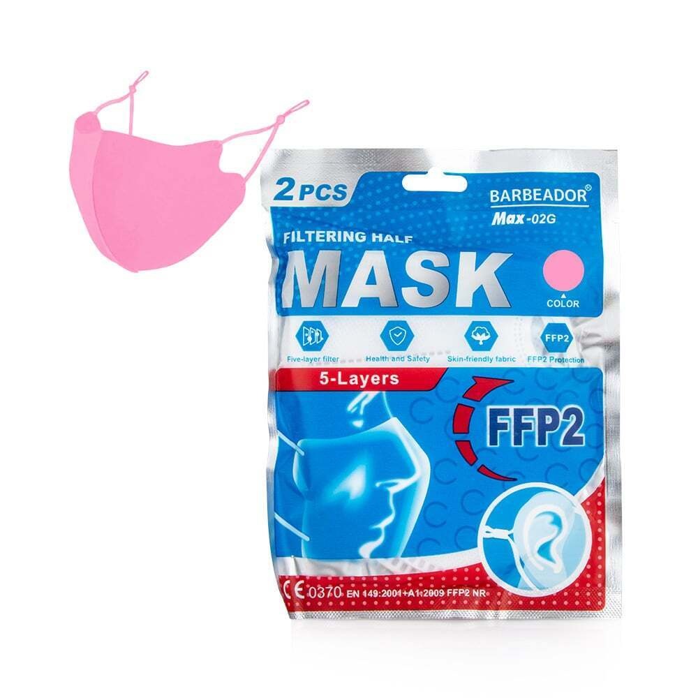 BARBEADOR - Μάσκα Υψηλής Προστασίας FFP2 (ροζ) - 2τεμ.