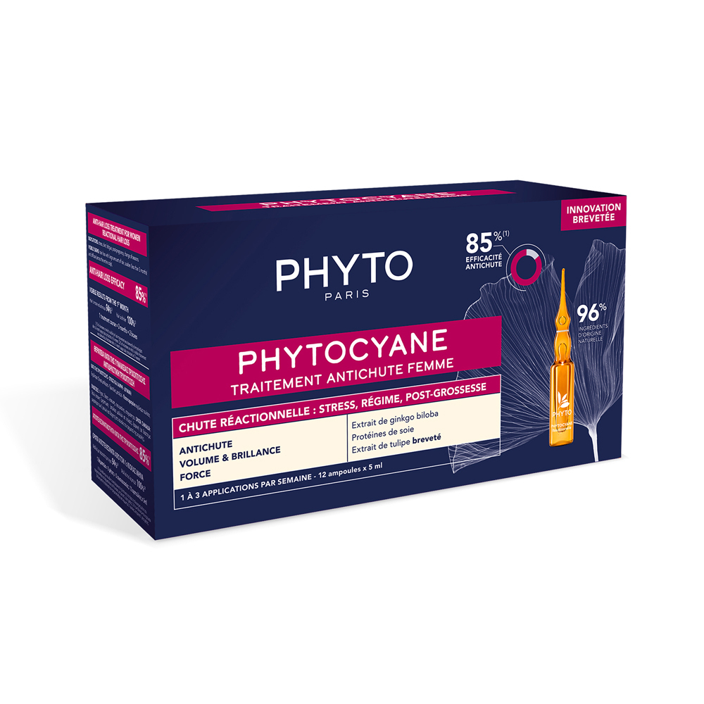 PHYTO - PHYTOCYANE Traitement Antichute Femme (Chute Reactionnelle) - 12x5ml