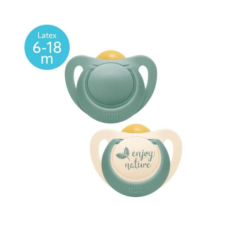 NUK - FOR NATURE Πιπίλα Latex 6-18m (πράσινο-λευκό) - 2τεμ. 10734085