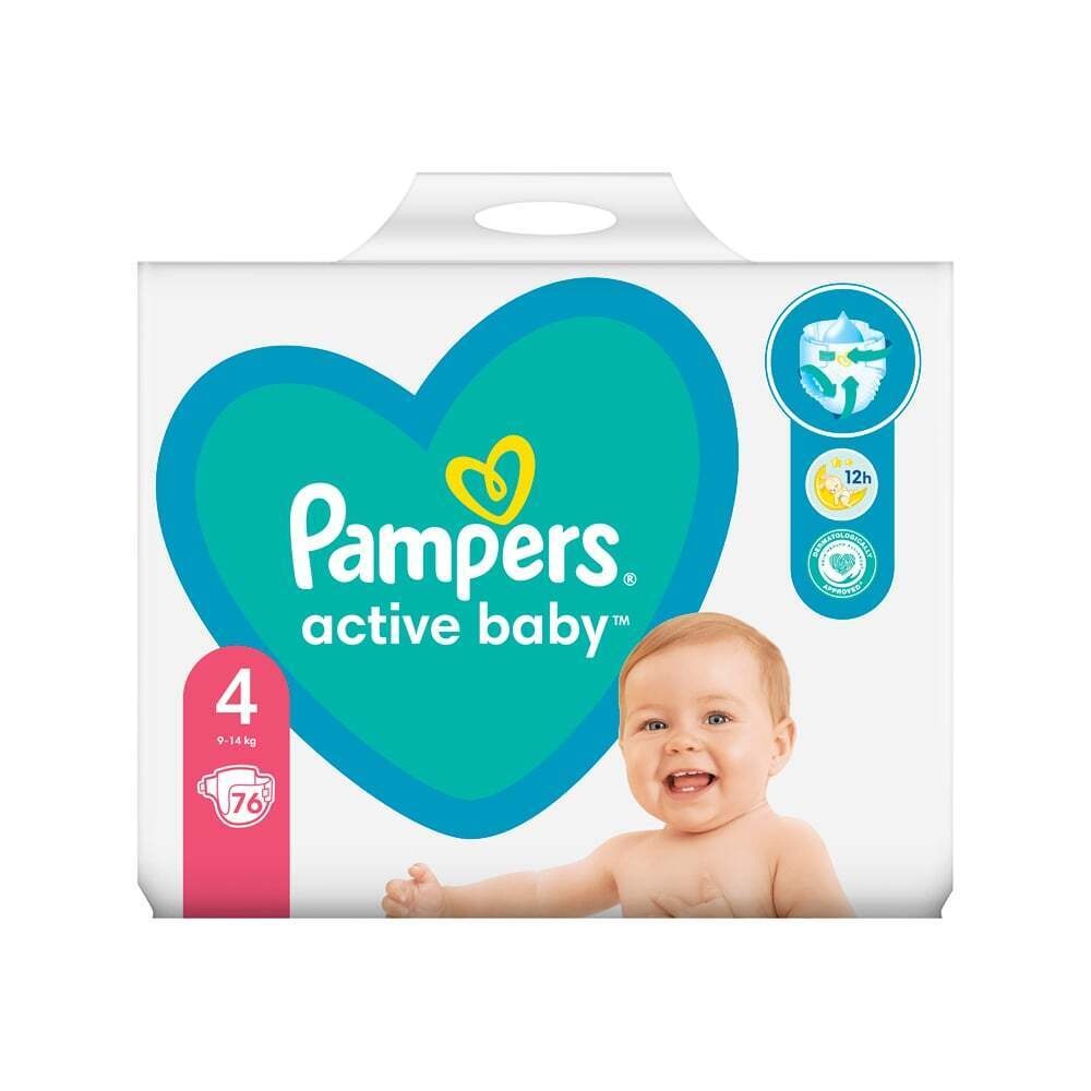 PAMPERS - GIANT PACK Active Baby Νο4 (9-14kg) - 76 πάνες