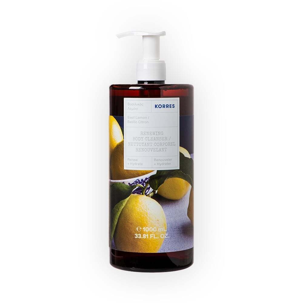 KORRES - RENEWING BODY CLEANSER Αφρόλουτρο Βασιλικός Λεμόνι - 1000ml