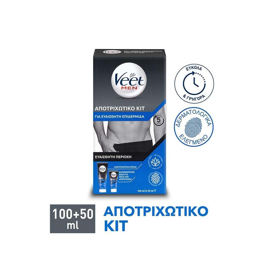 VEET - PROMO PACK MEN Κρέμα Αποτρίχωσης για Ευαίσθητη Επιδερμίδα - 100ml & Καταπραϋντικό Balm - 50ml