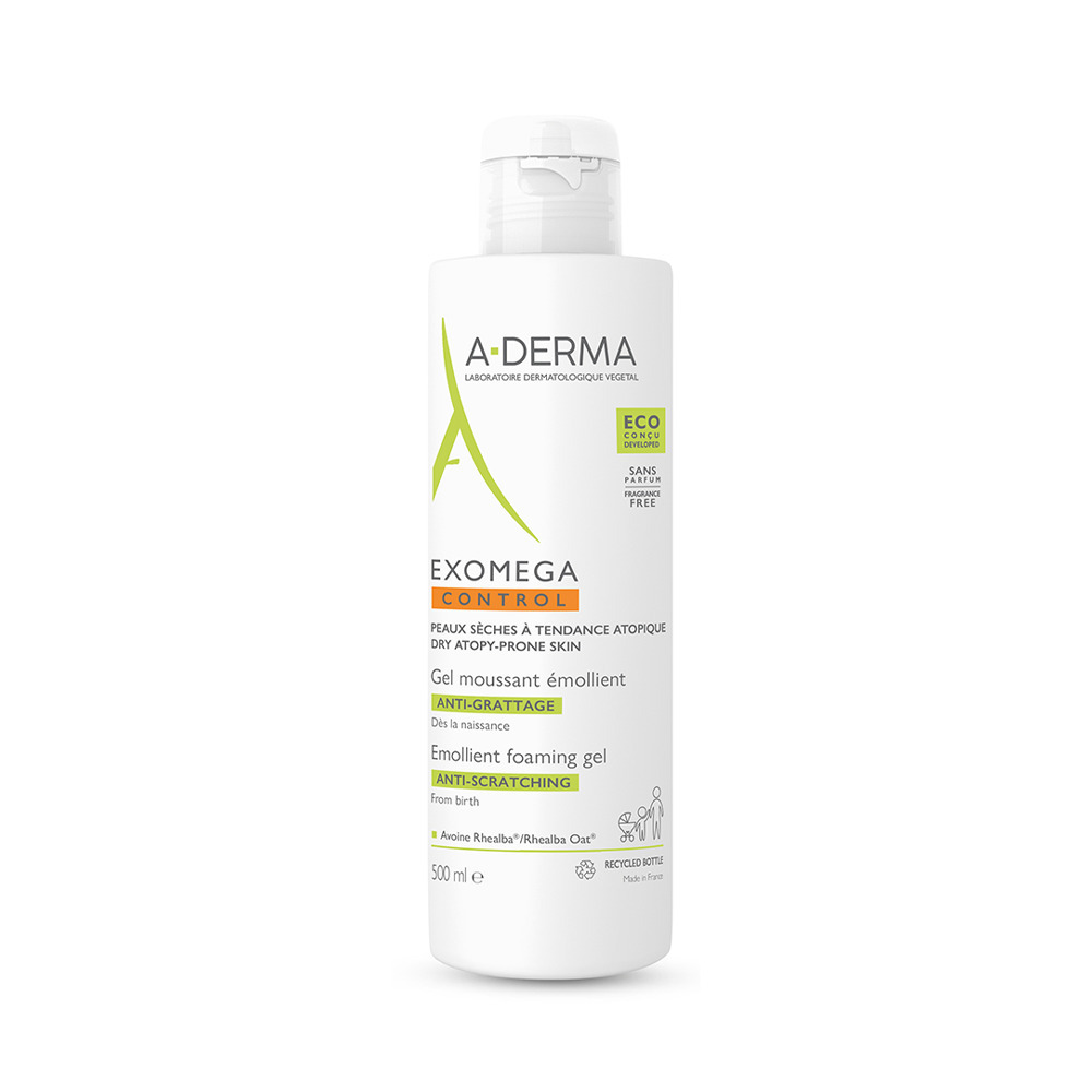 A-DERMA - EXOMEGA Control Gel Moussant Emollient - 500ml