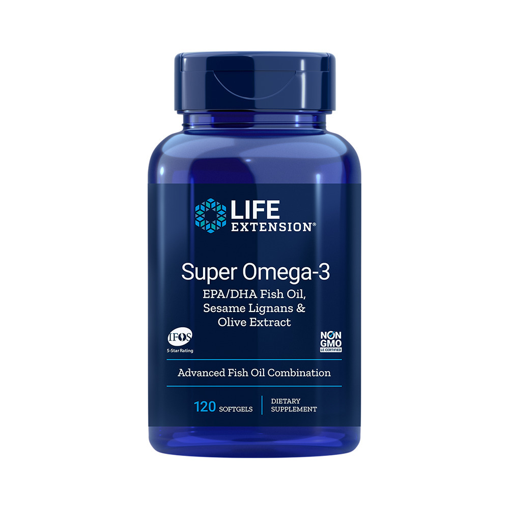 LIFE EXTENSION - SUPER OMEGA-3 EPA/DHA with Sesame Lignans and Olive Fruit Extract - 120 softgels