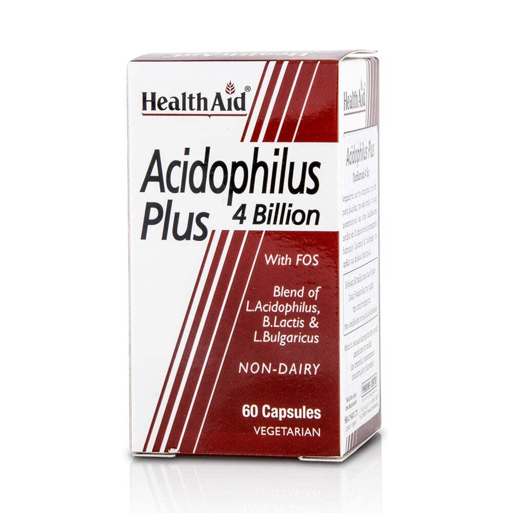 HEALTH AID - Acidophilus Plus 4 Billion with FOS - 60caps