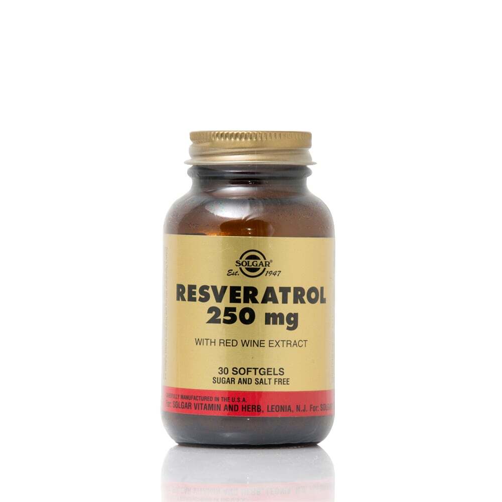 SOLGAR - Resveratrol 250mg (with Red Wine extract) - 30softgels