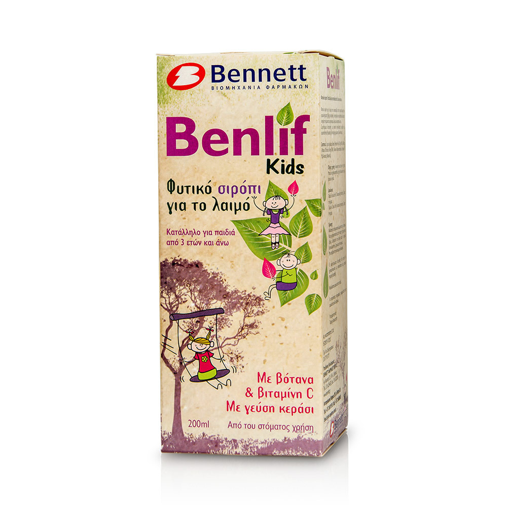 BENNETT - BENLIF Kids Φυτικό σιρόπι για το λαιμό - 200ml