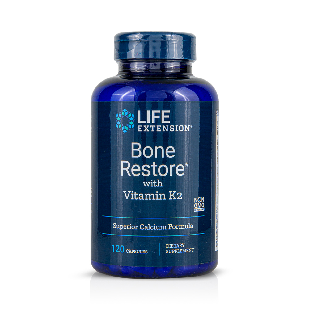 LIFE EXTENSION - BONE RESTORE with vitamin K2  - 120caps