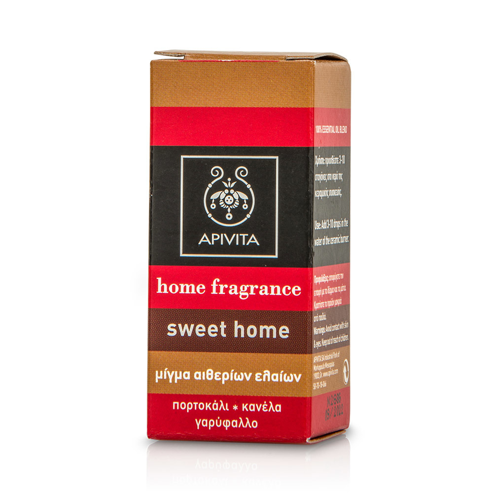 APIVITA - Αιθέριο Έλαιο Sweet Home με Πορτοκάλι, Κανέλα & Γαρύφαλλο - 10ml