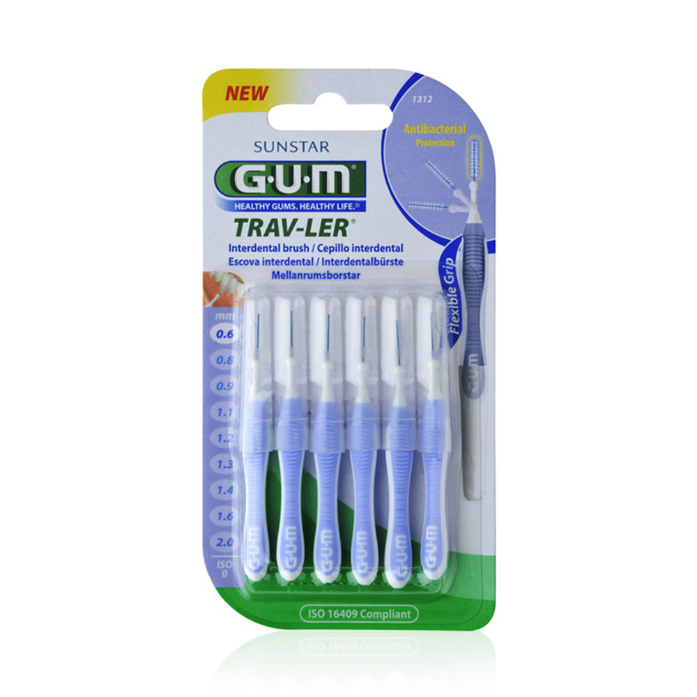 GUM - Trav-Ler Interdental Brush 1312 (0,6mm) - 6brushes