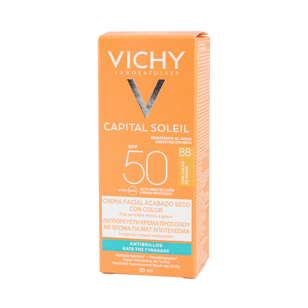 VICHY - CAPITAL SOLEIL Tinted Mattifying Dry Touch Face Fluid SPF50 (BB Tinted) - 50ml