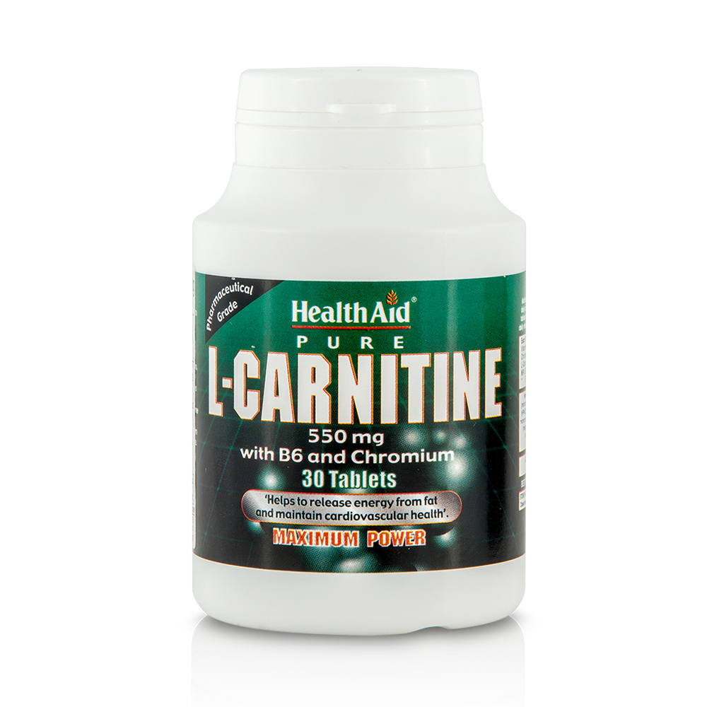 HEALTH AID - L-Carnitine 550mg with B6 & Chromium - 30tabs