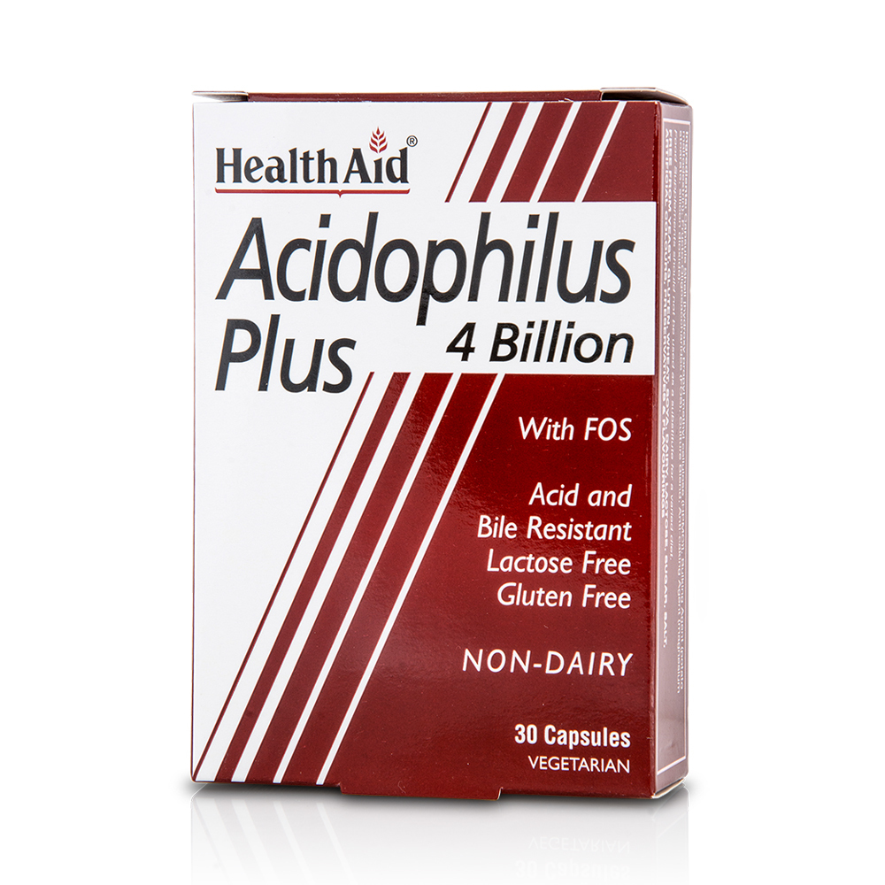 HEALTH AID - Acidophilus Plus 4 Billion with FOS - 30caps