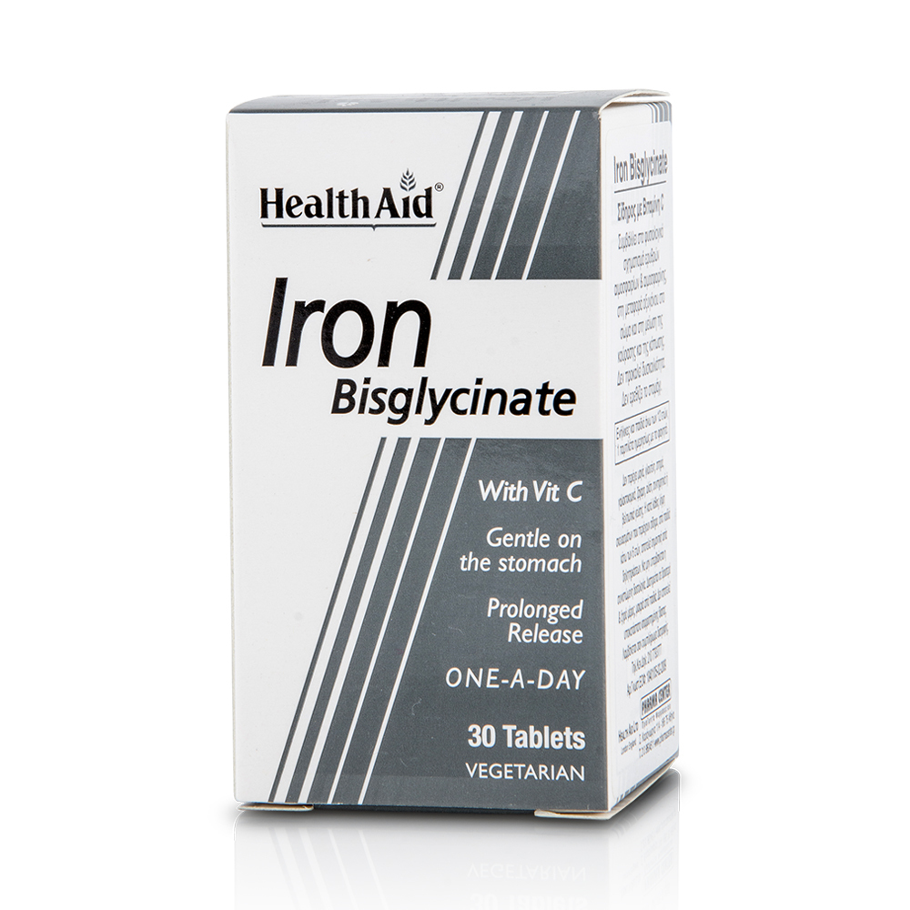 HEALTH AID - Iron Bisglycinate with Vitamin C - 30tabs