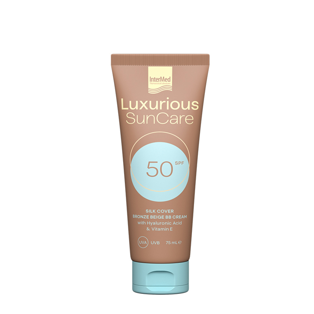 INTERMED - LUXURIOUS SUNCARE Silk Cover BB Cream SPF50 Bronze Beige with Hyaluronic Acid - 75ml