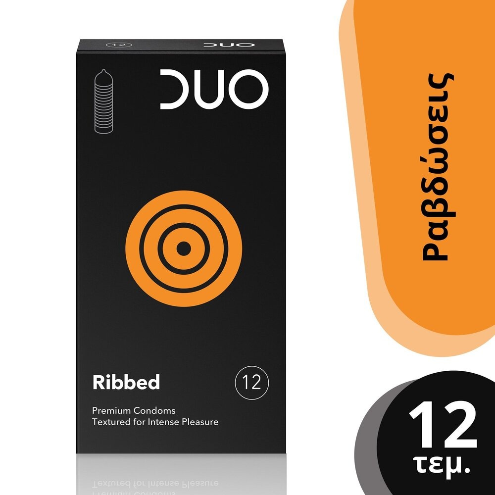 DUO - Προφυλακτικά Ribbed - 12pcs