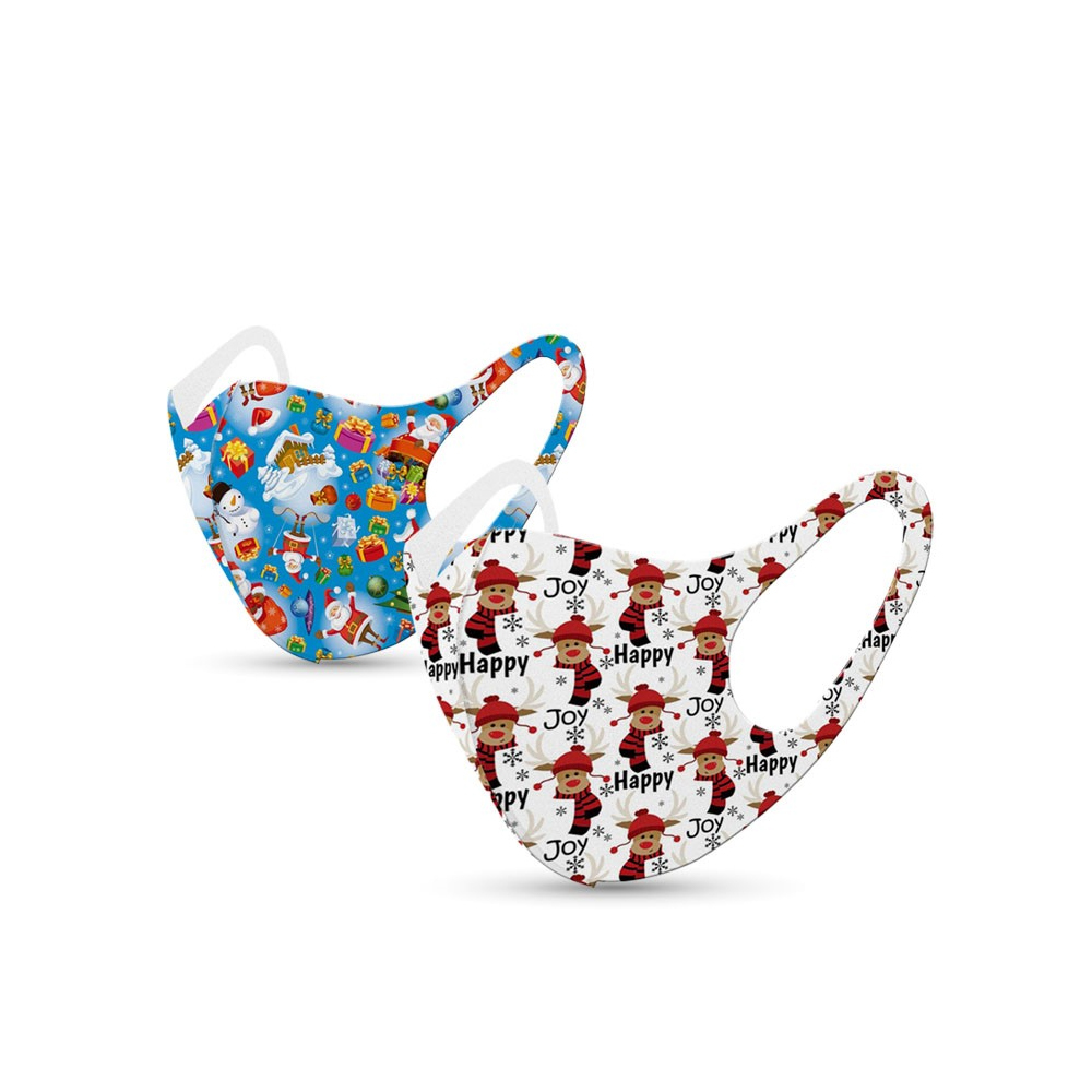 TILI - Μασκες Πολλαπλών Χρήσεων ενηλίκων Christmas Limited Edition (γαλάζιο - λευκό) - 2τεμ.